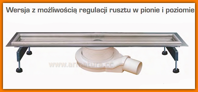 Odpływ liniowy PROFILINE WDO-900-BR-0001 WINKIEL DESIGN 90 cm odwodnienie  z regulacją rusztu