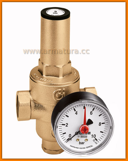 Reduktor regulator ciśnienia wody 1" CALEFFI 536260 z przyłączem na manometr